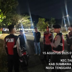 Patroli Rutin Jaga Kamtibmas Kondusif di Wilayah Hukum Polres Sumbawa Barat.