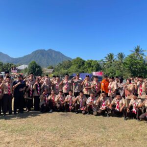 Kapolres Lombok Utara Hadiri Hari Pramuka ke-64 di Desa Menggala