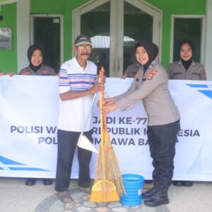 Polwan Polres Sumbawa Barat Gelar Bakti Sosial dan Bakti Religi Sambut Hari Jadi ke-77