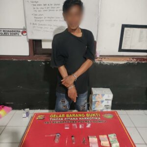 Satresnarkoba Polres Dompu  bekuk seorang pengedar sabu di dusun lanta, Desa rasabou