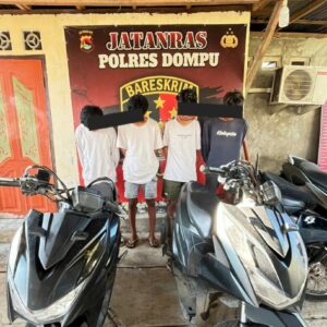 TIM JATANRAS POLRES DOMPU AMANKAN 4 TERDUGA PELAKU PENGEROYOKAN PELAJAR