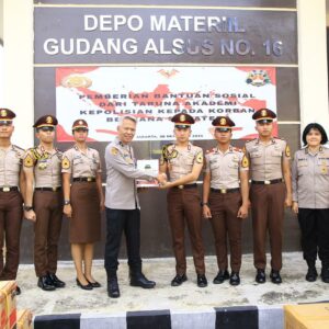 Peduli Bencana, Taruna Akpol Angkatan ke-59 Salurkan Bantuan ke Slog Polri