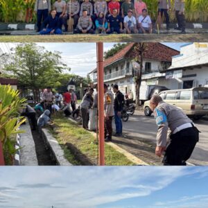 Wujudkan Lingkungan Bersih dan Sehat, Polsek Labuan Badas Gelar Gerakan Indonesia ASRI di Pantai Jempol