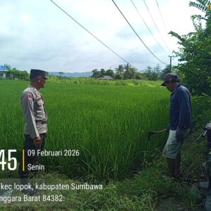 Dukung Kemandirian Pangan, Bhabinkamtibmas Desa Langam Edukasi Petani Manfaatkan Lahan Kosong