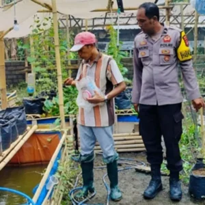 Bhabinkamtibmas Desa Bajur Gerakkan Ekonomi Kreatif Lewat Pemanfaatan Lahan Sempit