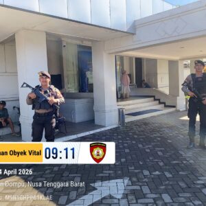 Sat Samapta Polres Dompu Laksanakan Pengamanan Objek Vital di BRI Cabang Dompu