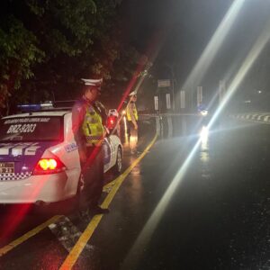 Waspada Gangguan Malam Hari, Satlantas Polres Lombok Barat Kepung Jalur Bypass BIL 1