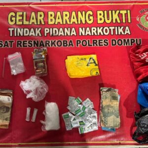 KEBERHASILAN SATRESNARKOBA POLRES DOMPU UNGKAP KASUS NARKOTIKA JENIS SABU