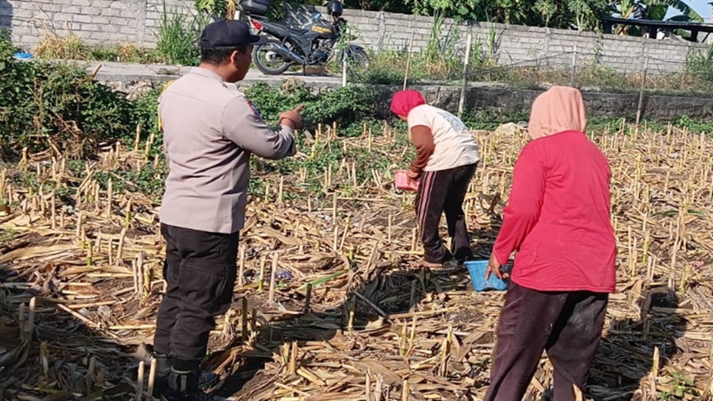 Perkuat Ketahanan Pangan, Polsek Labuapi Ajak Warga Sulap Lahan Kosong