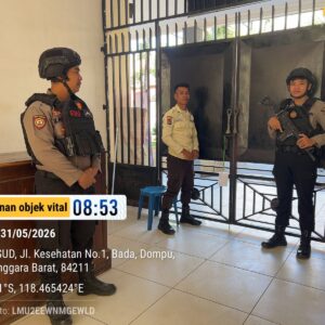PAMOBVIT SAT SAMAPTA POLRES DOMPU INTENSIFKAN PENGAMANAN DI RSUD DOMPU GUNA WUJUDKAN RASA AMAN BAGI MASYARAKAT