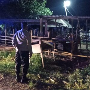 Antisipasi Curi Ternak, Polsek Sekotong Patroli Malam di Batu Kumbu
