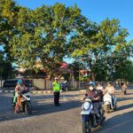 SAT LANTAS POLRES DOMPU LAKSANAKAN RAWAN PAGI, WUJUDKAN KELANCARAN DAN KEAMANAN LALU LINTAS