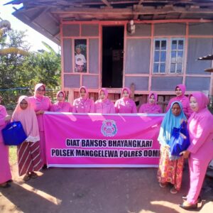 BHAYANGKARI RANTING MANGGELEWA SALURKAN BANTUAN SOSIAL, WUJUD KEPEDULIAN DAN PENGUATAN HUBUNGAN SERTA PENDEKATAN DENGAN MASYARAKAT