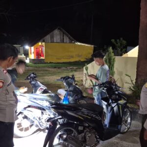 Polsek Monta Gelar Operasi Penertiban Knalpot Brong, Tiga Unit SPM Diamankan