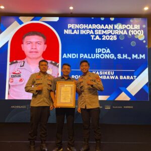 Polres Sumbawa Barat Raih Penghargaan IKPA 100, Kasikeu Terima Langsung dari Kapolda NTB pada Rakernis Keuangan Polri 2026