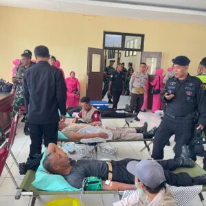 Sambut Hari Bhayangkara ke-80, Sat Brimob Polda NTB Gelar Donor Darah di Kota Bima