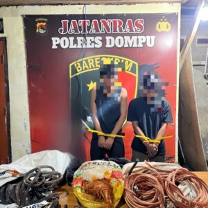 TIM UNIT REAKSI CEPAT POLRES DOMPU BERHASIL UNGKAP KASUS PENCURIAN KABEL PLN