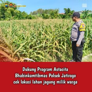 Dukung Astacita, Polsek Jatirogo Polres Tuban Pantau Langsung Lahan Jagung Warga Desa Demit