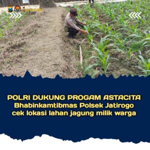 Polsek Jatirogo Pantau Ladang Jagung Warga Desa Bader , Wujud Nyata Dukung Astacita
