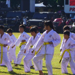 “Karate Dojo Ditpolairud Polda NTB Meriahkan Perayaan HUT Polri Ke-80