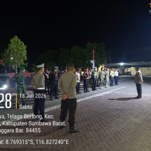 Patroli Rinjani Presisi Polda NTB, Polres Sumbawa Barat Bersama TNI dan Instansi Terkait Perkuat Kamtibmas di Akhir Pekan