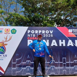 Personil Bag Logistik Polres Sumbawa Sabet Medali Emas Cabor Panahan di Porprov NTB XII 2026