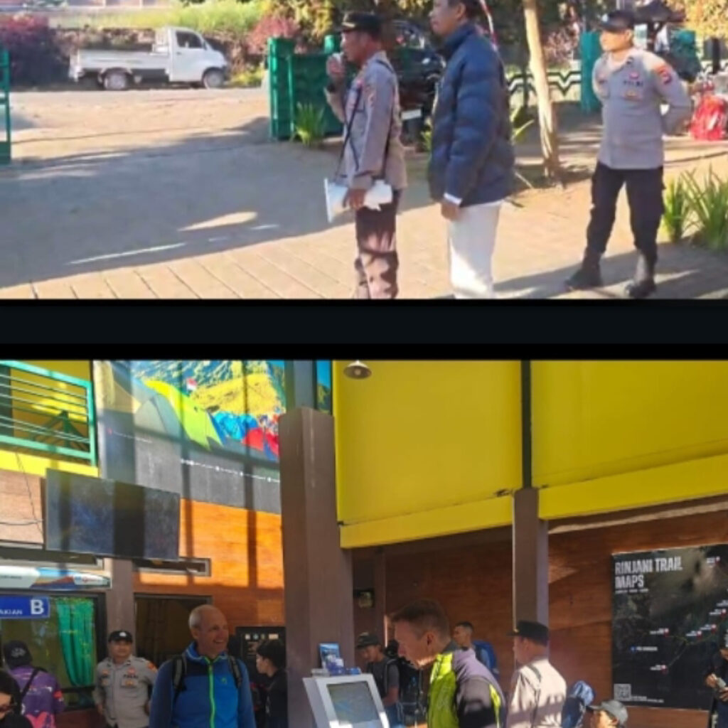 Cegah Karhutla di Kawasan TNGR, Polsek Sembalun Patroli dan Imbau Pendaki Jaga Kelestarian Rinjani