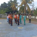 Bhabinkamtibmas Desa Setanggor Dampingi Pemantapan Latihan Paskibra Kecamatan Sukamulia Jelang HUT ke-81 RI