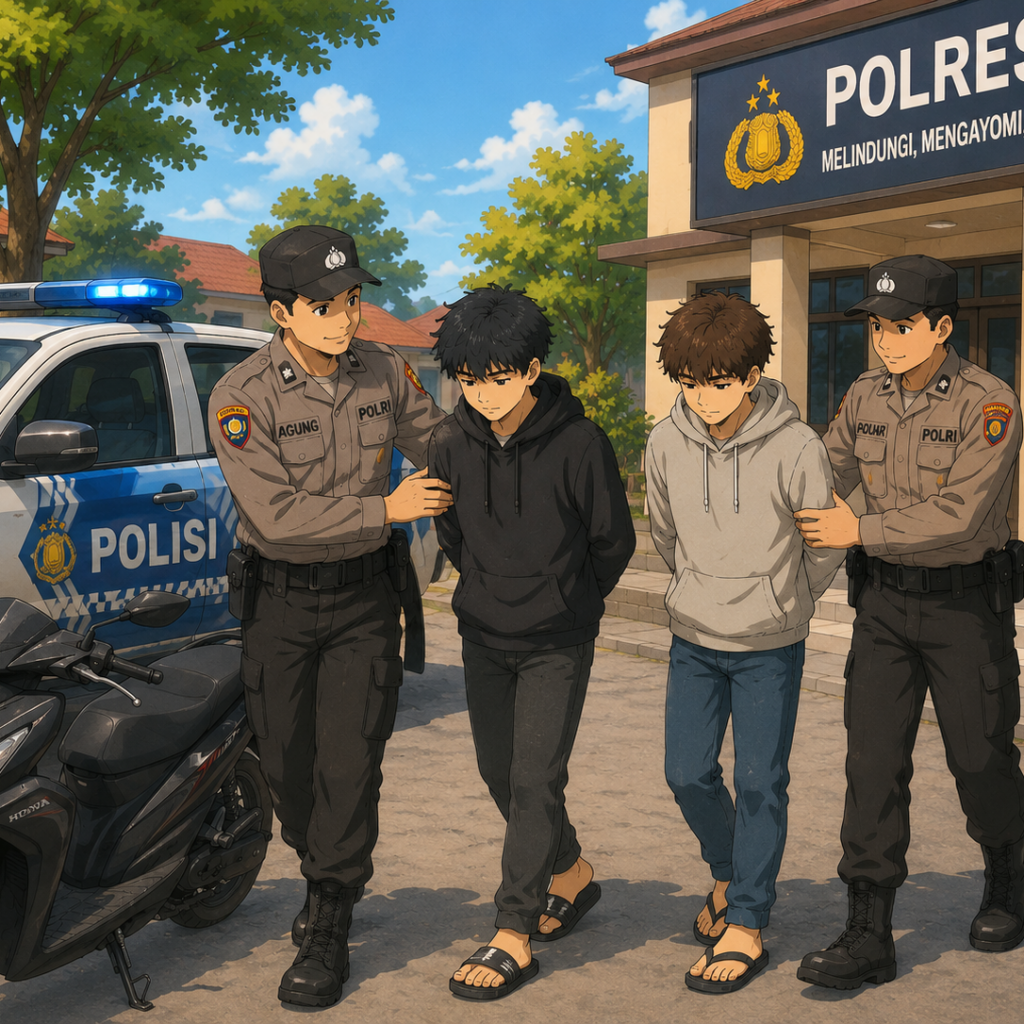 Polisi Amankan Dua Remaja Diduga Tepergok Warga Bawa Motor Curi di Pantai Labangka Dihakimi Massa di Plampang
