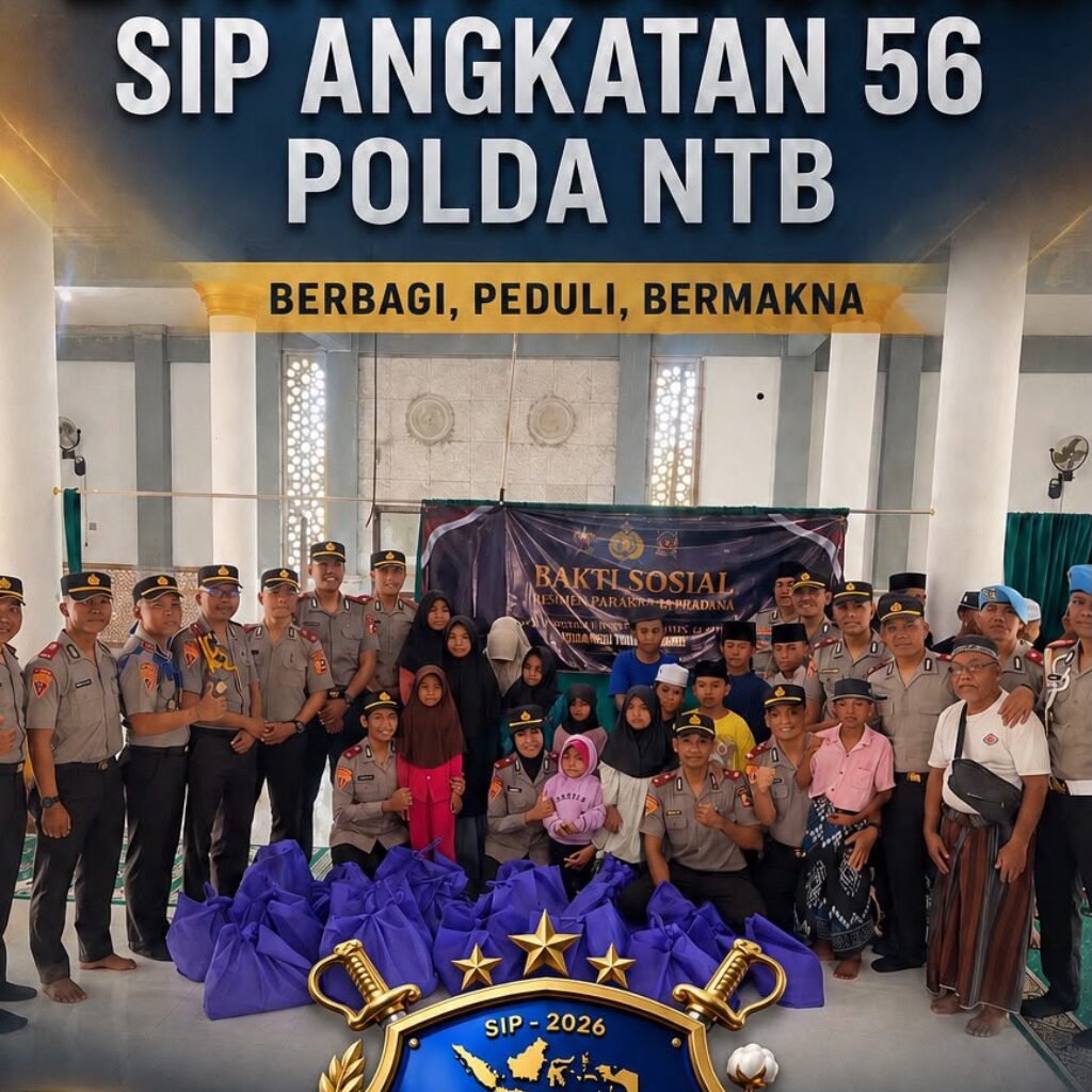 Hadir di Tengah Warga, Personel SIP Angkatan 56 Polda NTB Santuni Anak Binaan Yayasan GIB
