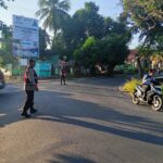 Polsek Bayan Gelar Rawan Pagi di Jalan Raya Tanjung-Bayan Antisipasi Laka Lantas