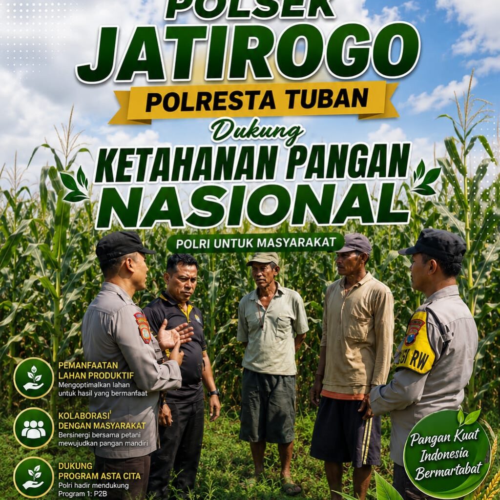 Dukung Astacita, Polsek Jatirogo Polresta Tuban Pantau Langsung Lahan Jagung milik warga Desa Ketodan