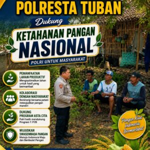 DUKUNG KETAHANAN PANGAN, ANGGOTA POLSEK KEREK SILATURAHMI DENGAN KELOMPOK TANI DESA BINAAN
