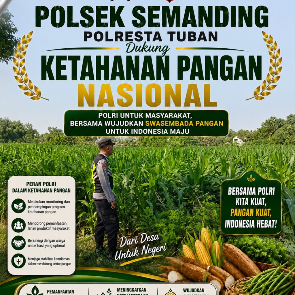 Polri Dukung Astacita, Polsek Semanding Polresta Tuban Turun Cek Tanaman jagung milik Warga di Desa Semanding