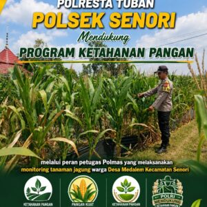 DUKUNG PROGRAM ASTA CITA KETAHAN PANGAN, ANGGOTA POLSEK KEREK POLRESTA TUBAN TURUN KE LAHAN PETANI