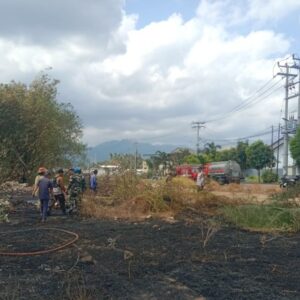 Lahan Kering Terbakar, Babinsa dan Warga Sigap Bertindak