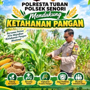 Polisi RW Polsek Senori Polresta Tuban Monitoring Tanaman Jagung Warga Desa Medalem