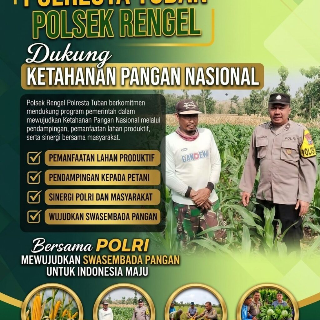 Polri Dukung Astacita, Polsek Rengel Polresta Tuban Turun Cek Tanaman Jagung Warga di Desa Sawahan