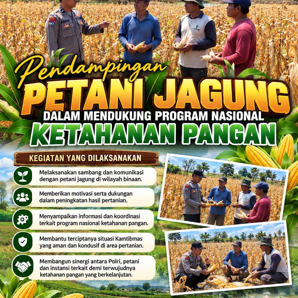 Dukung Ketahanan Pangan Nasional, Polsek Bancar Turun Ke Lahan Jagung Warga Desa Pacing