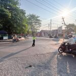 Sat Lantas Polres Dompu Gelar Strong Point Pagi, Wujudkan Kelancaran dan Keamanan Lalu Lintas