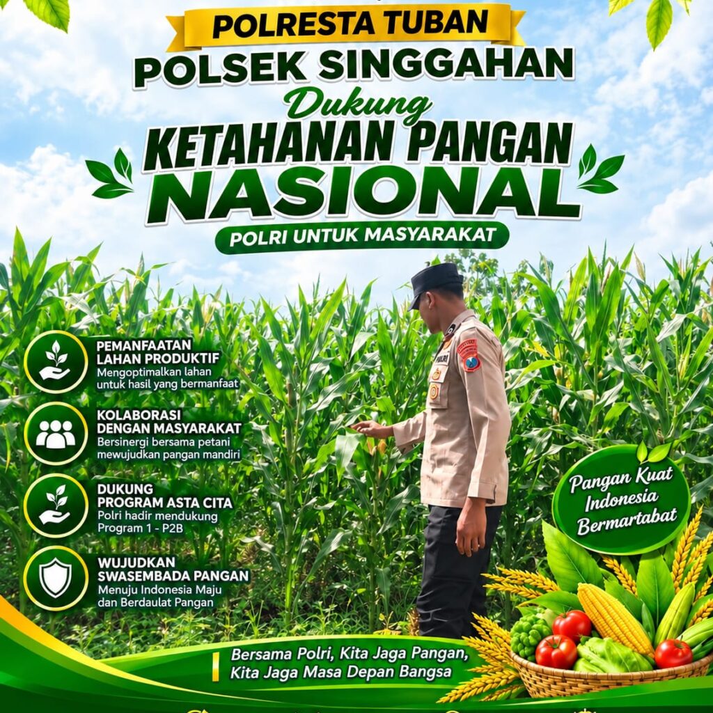 Anggota Polsek Singgahan Polresta Tuban Turun Cek Tanaman jagung Warga di Desa Tingkis