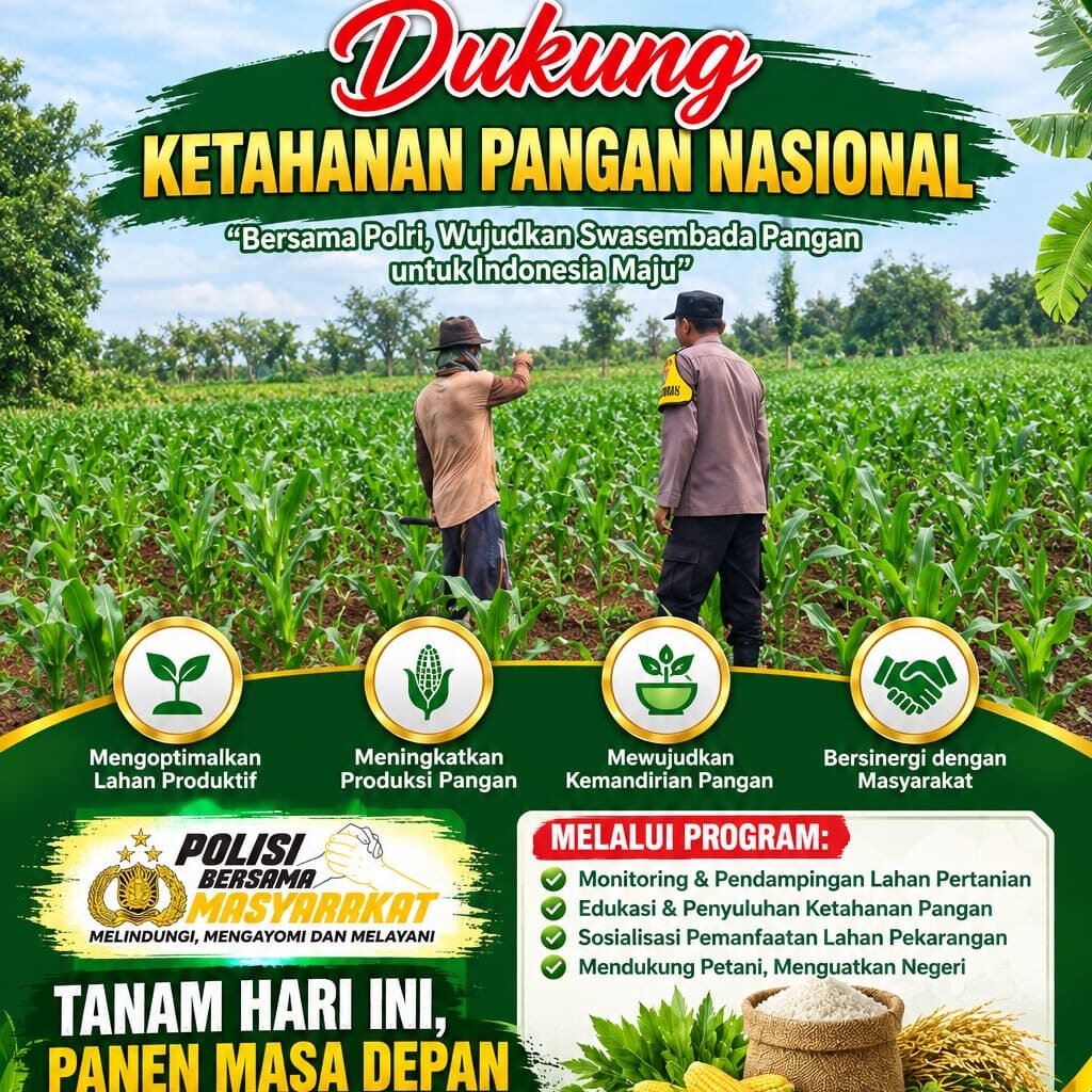 POLSEK KEREK DAMPINGI PETANI, WUJUDKAN KETAHANAN PANGAN NASIONAL